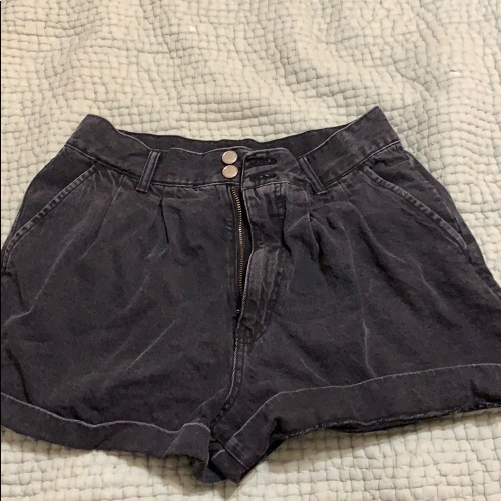 Black jean shorts